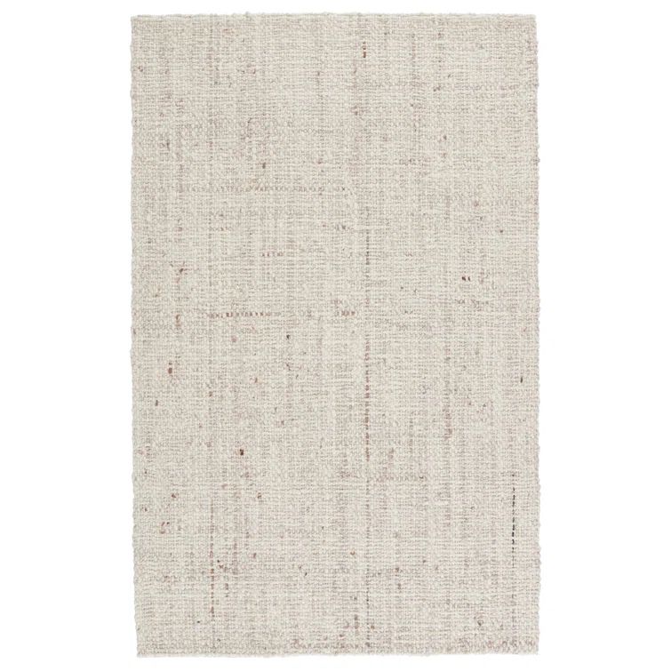 Ivory Wool Basket Weave Rectangular 9' x 12' Rug