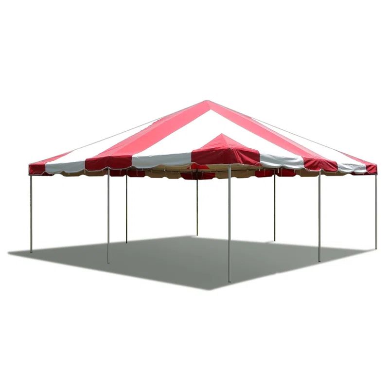 Red and White Galvanized Steel 20 ft x 20 ft Party Tent