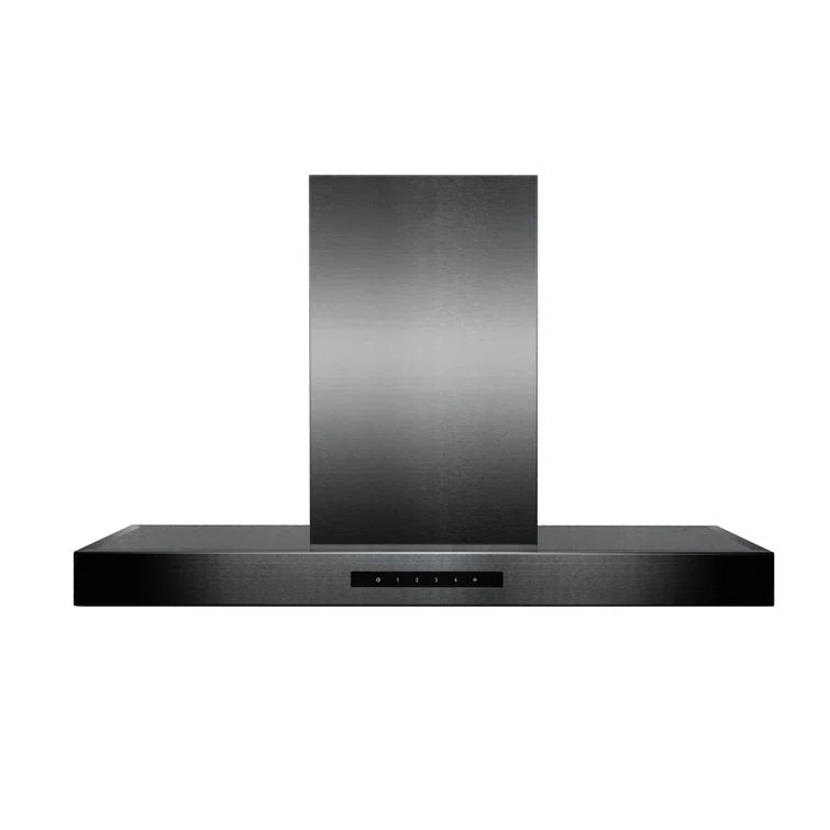 36" Black Stainless Steel Convertible Island Range Hood