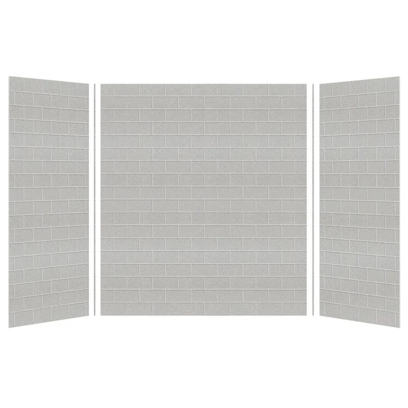 Gray Beach 36" x 60" x 72" Subway Tile Shower Wall Kit