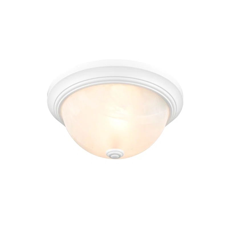 Andreyah 11'' White Glass Indoor/Outdoor Bowl Flush Mount