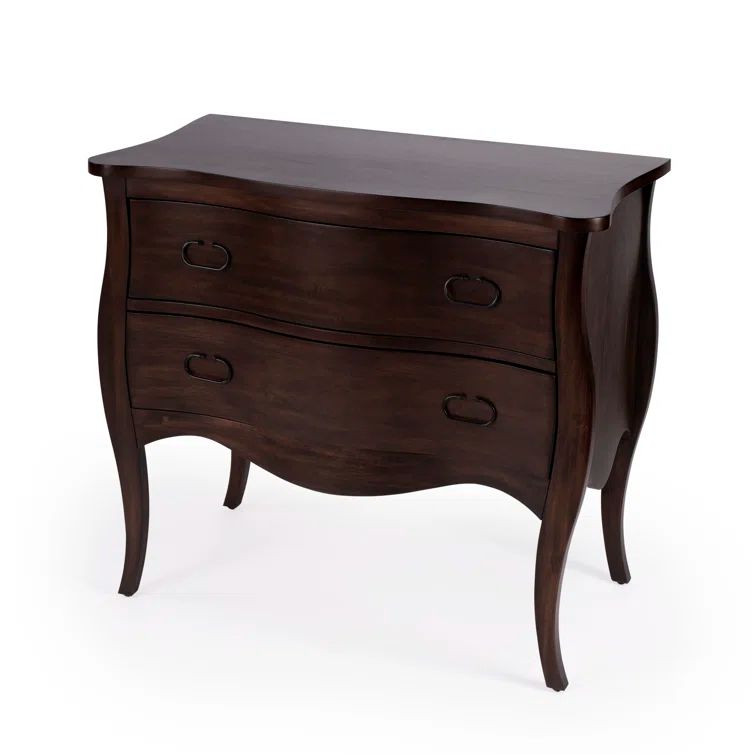 Antique Walnut Bombe Chest with Black Iron Drop Handles