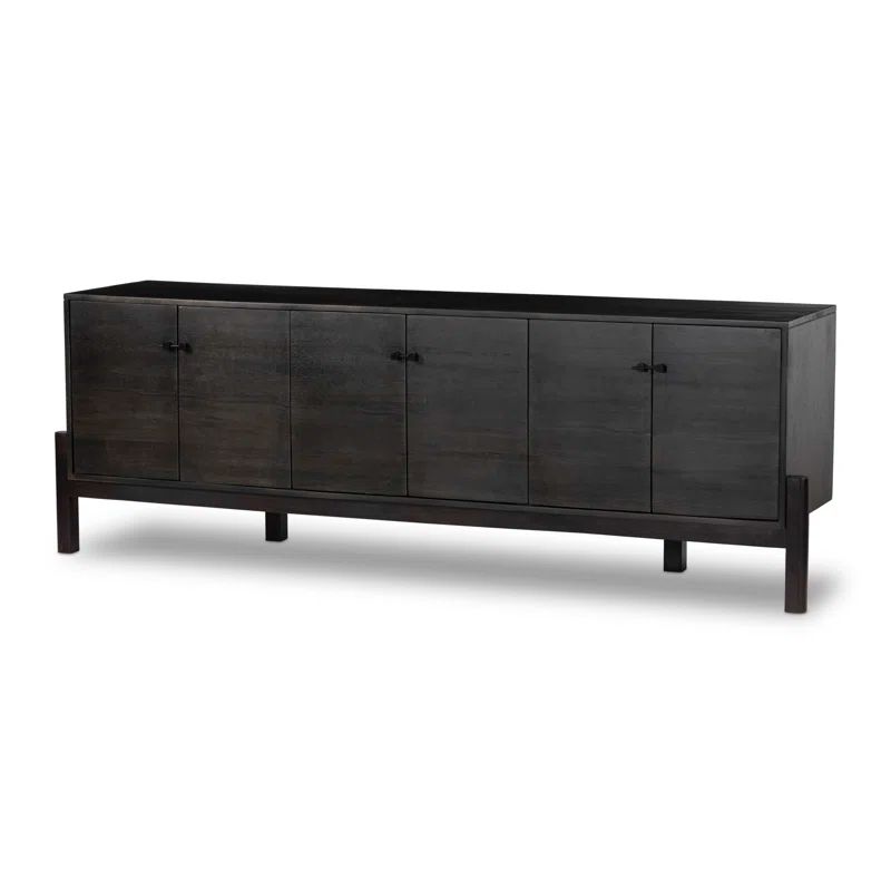 Black Parawood Media Console with Cabinet