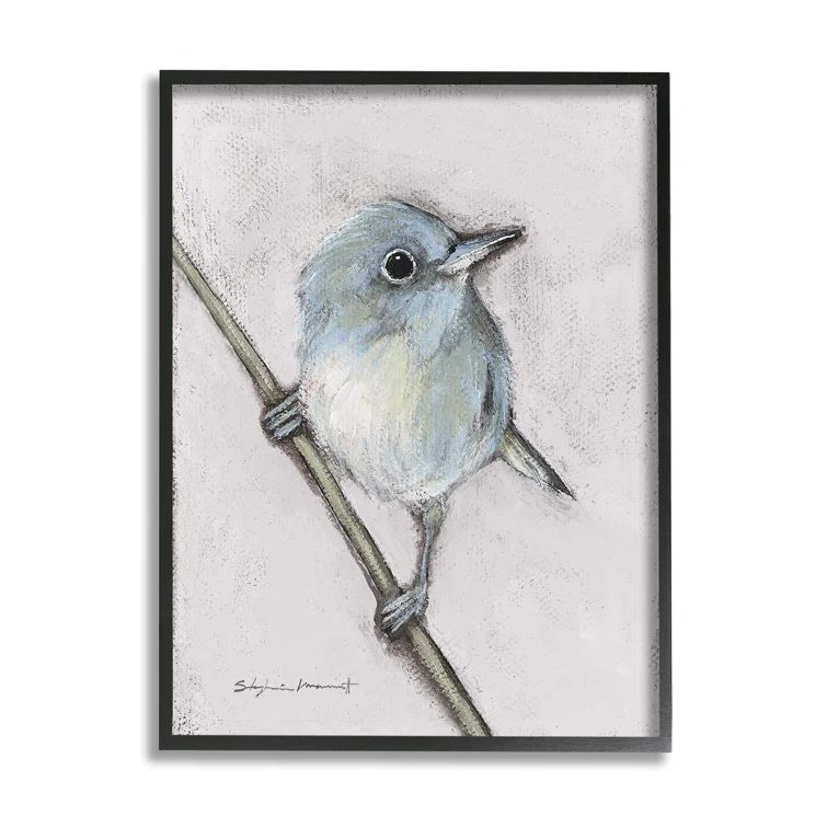 Black Framed Wildlife Perched Bird Canvas Print, 24" x 30"