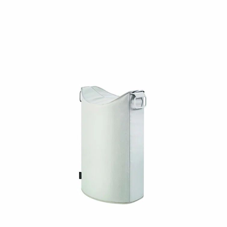 Modern Oval Sand Collapsible Laundry Hamper with Lid