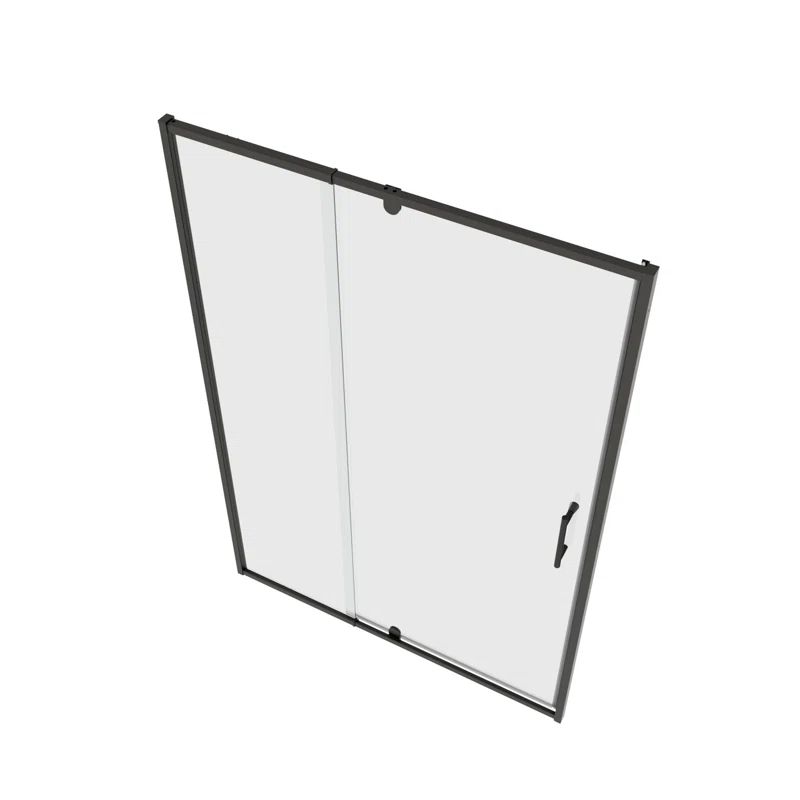 Matte Black 42"x71" Pivot Swing Semi-Frameless Shower Door