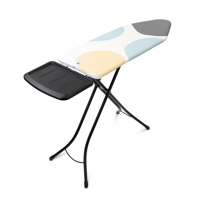Extra Large Black Metal Foldable Ironing Board with Cotton Cover