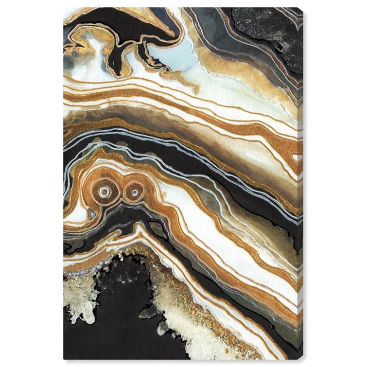 Black and Gold Abstract Canvas Wall Art, 20" x 30"