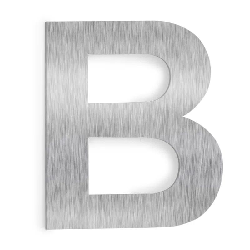Barton 6" Silver Stainless Steel Floating Letter B
