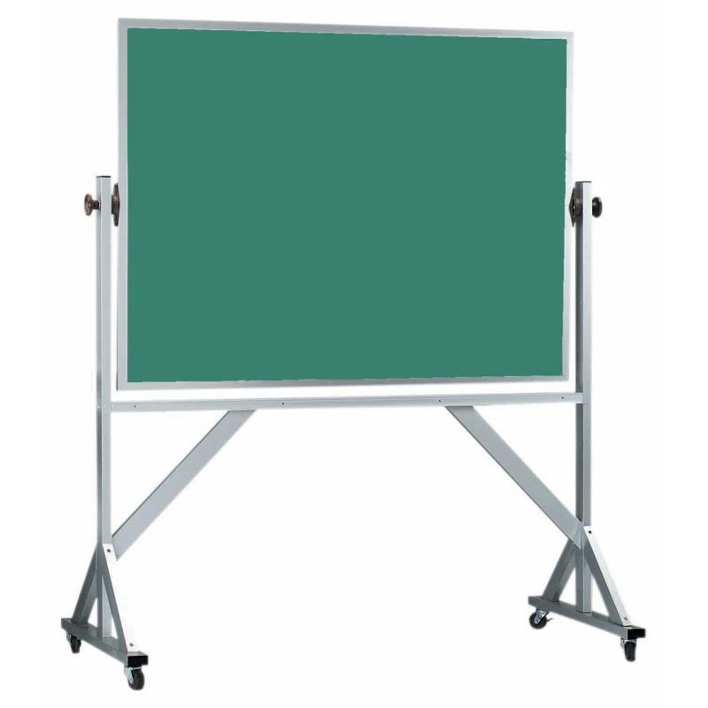 Green Porcelain Reversible Free Standing Chalkboard with Aluminum Frame