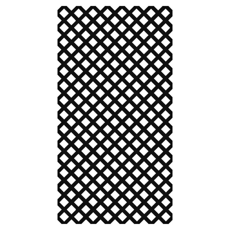 Black Vinyl Diamond Privacy Garden Lattice 4 ft x 8 ft