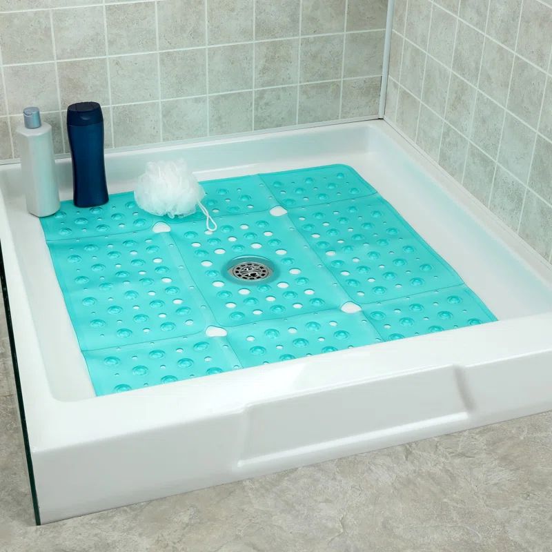 Extra Large Translucent Aqua Non-Slip Shower Mat for Kids