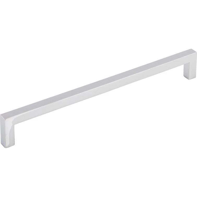Polished Chrome Modern Square Bar Pull with Mounting Hardware