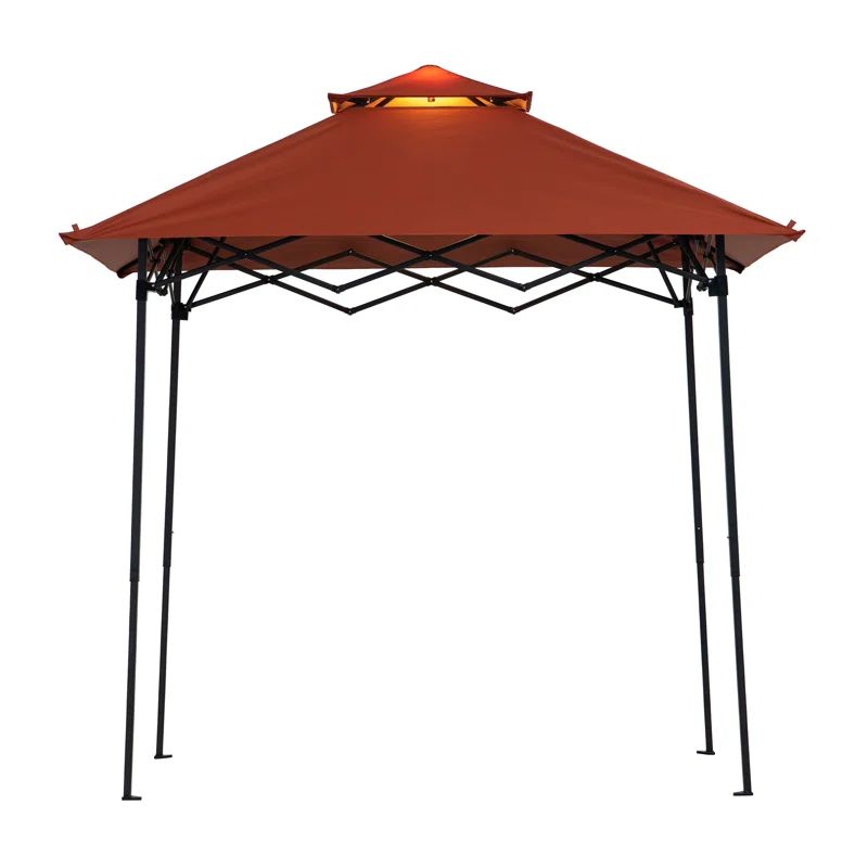 Sunjoy 5' x 8' Red Pop-Up Grill Gazebo with Magnetic LED Light