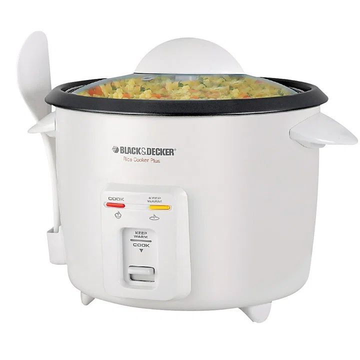 White 16-Cup Electric Rice Cooker with Non-Stick Stainless Steel Bowl