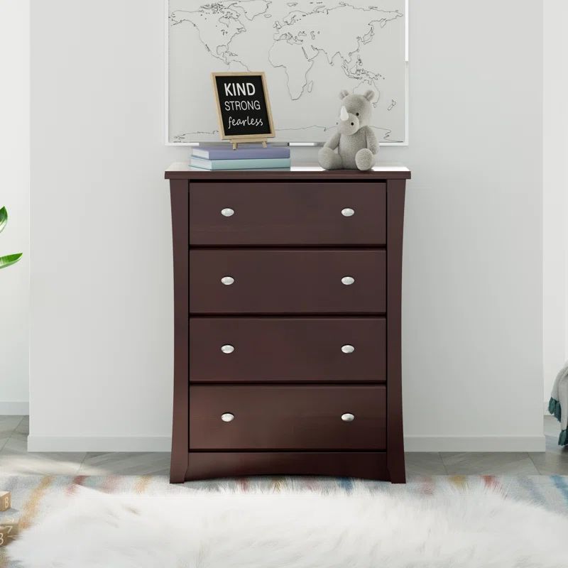 Espresso Double Nursery Vertical 4-Drawer Chest