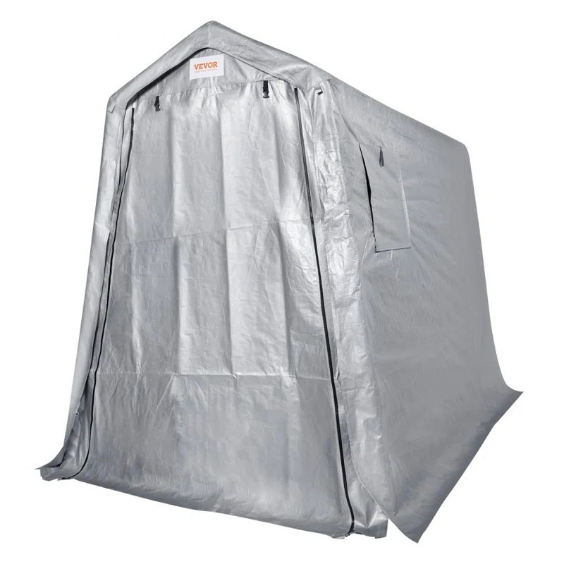 Gray 6' x 8' Portable Storage Shed with Windows