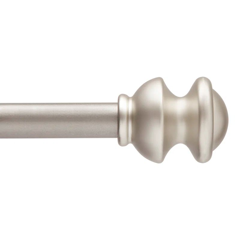 Antique Rust Adjustable Single Curtain Rod with Finials, 28'' - 48''