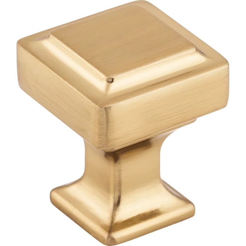 Honey Bronze Square Modern Cabinet Knob with Mounting Hardware