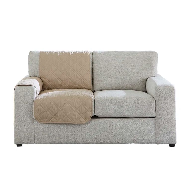 Taupe Polyester Corner Sectional Sofa Protector Cover