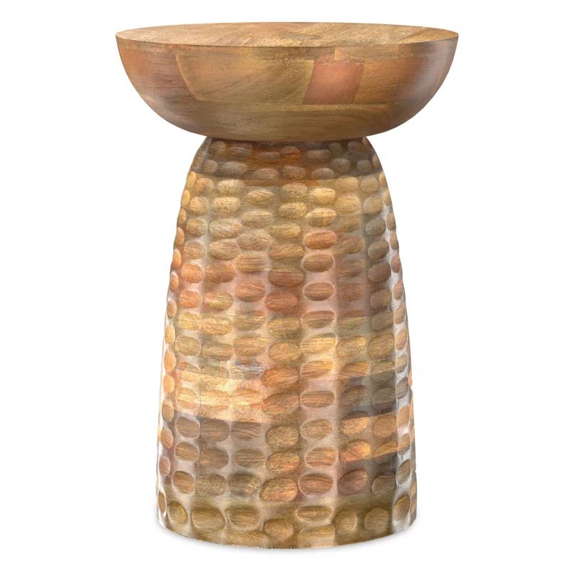 Boyd Natural Mango Wood Round Accent Table