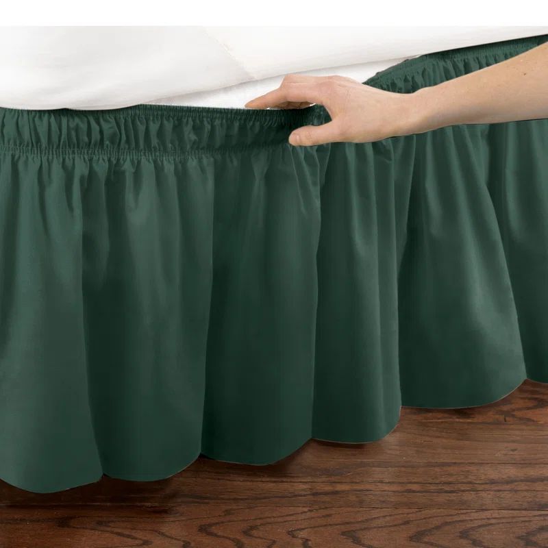Hunter Green Cotton Polyester Queen/King Wrap Around Bed Skirt