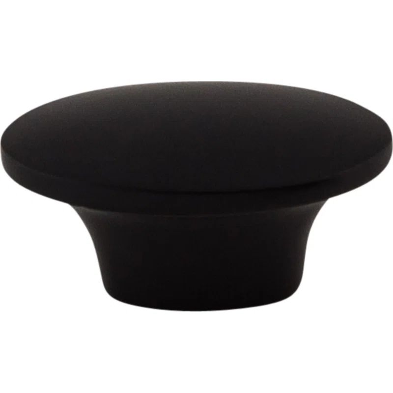 Flat Black Oval Knob with Mounting Hardware