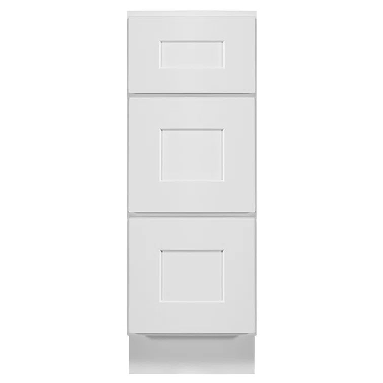 Brookings White Matte Shaker 3-Drawer Base Cabinet