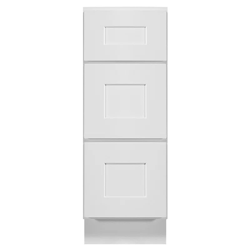 Brookings White Matte Shaker 3-Drawer Base Cabinet