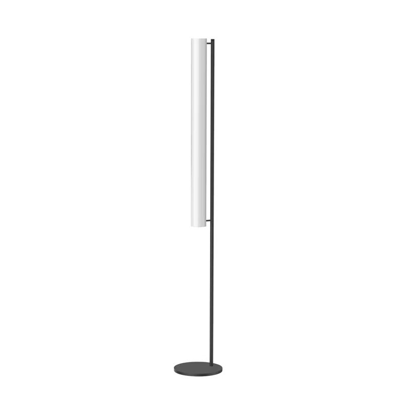 Gramercy Sleek Black LED Floor Lamp with Frosted Glass