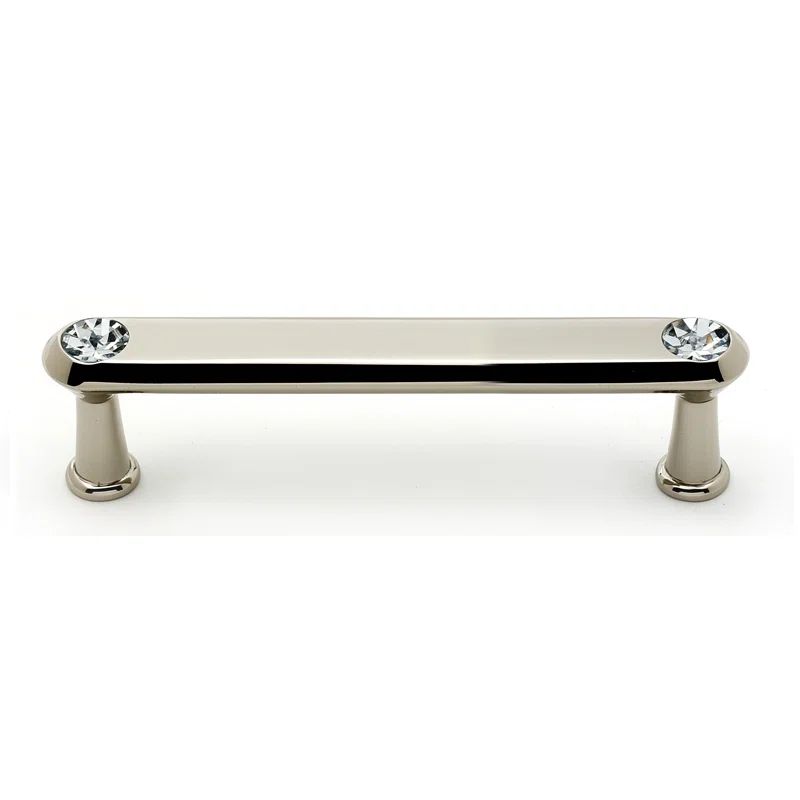 Polished Nickel 4" Bar Pull with Crystal Accents