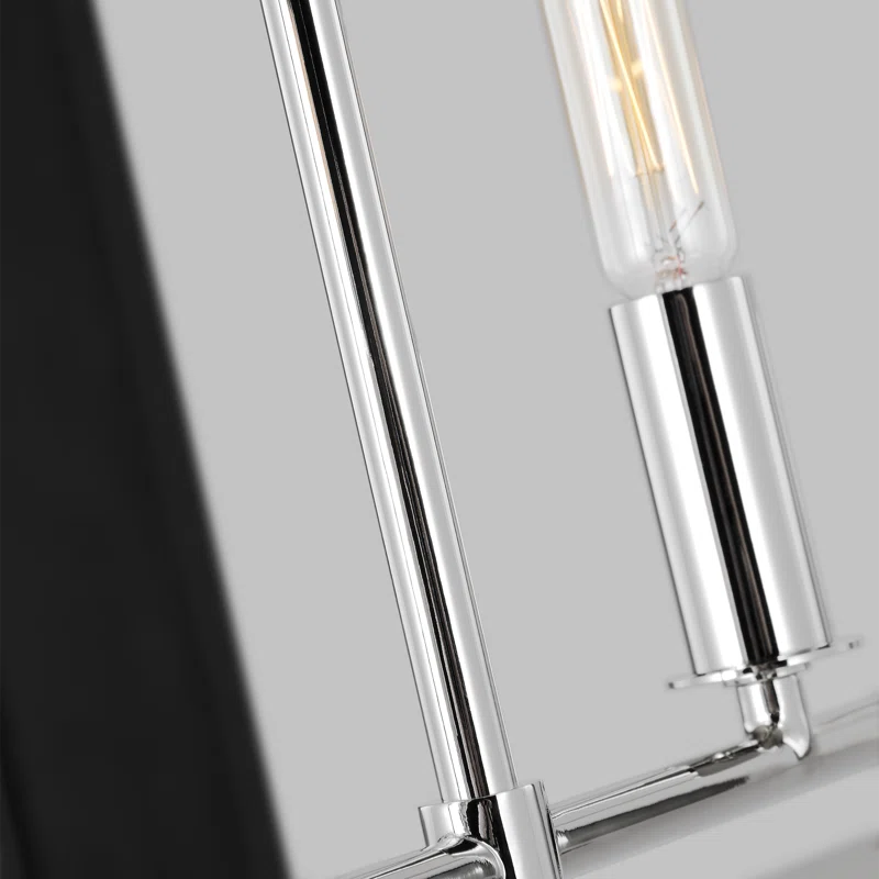 Hadley 49'' Polished Nickel Linear Cage Chandelier with Leather Details