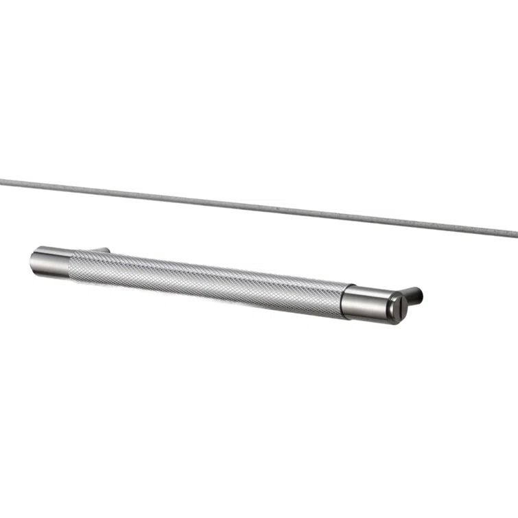 Medium Polished Steel Pull Bar with Mounting Hardware