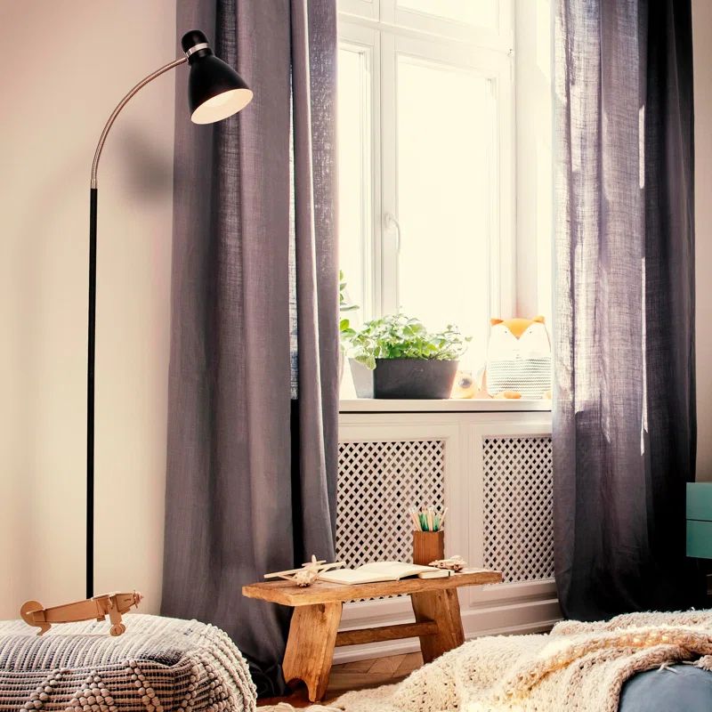 Avery 63" Black Metal Adjustable LED Floor Lamp