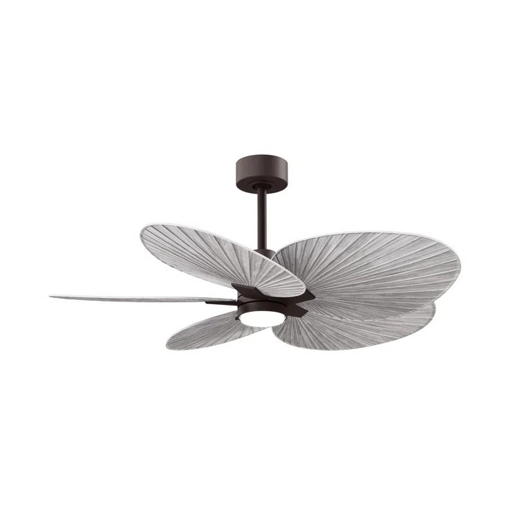 Textured Bronze and Barn Wood 48" Tropical Ceiling Fan with LED Light