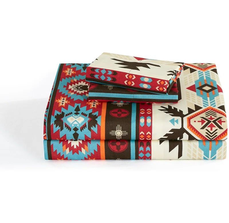 Full Size Multicolor Geometric Microfiber Deep Pocket Sheet Set