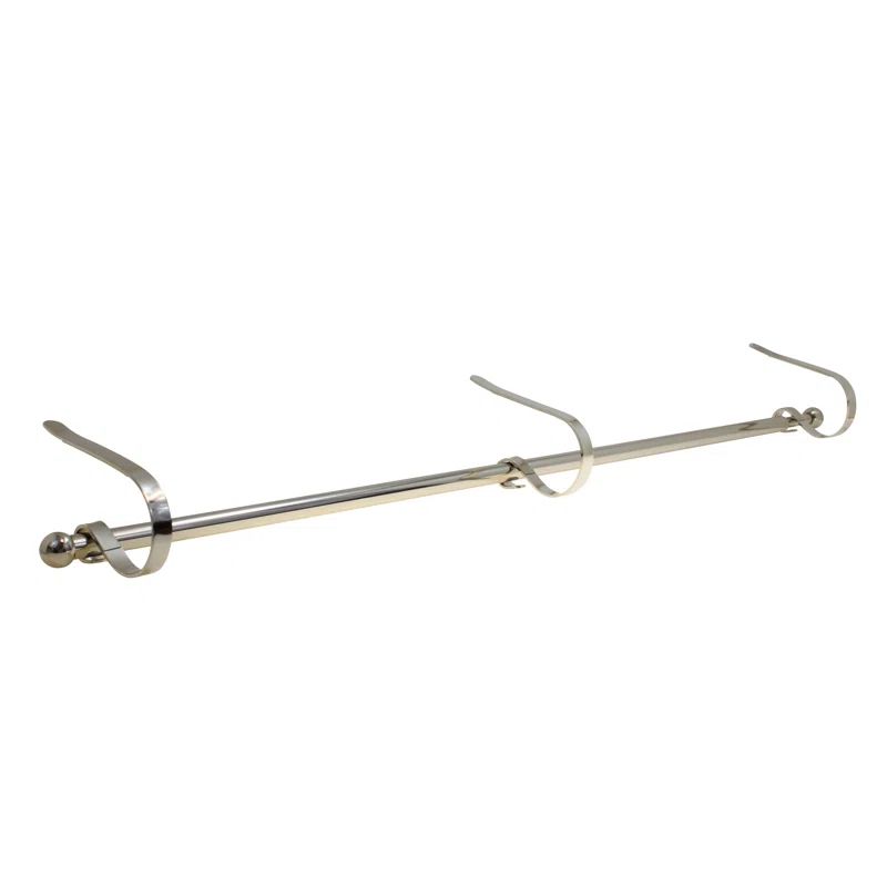 Adjustable Silver Metal MantleClip Stocking Holder Rod