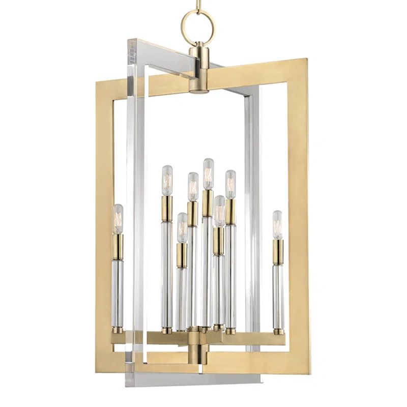 Wellington Aged Brass 8-Light Geometric Chandelier