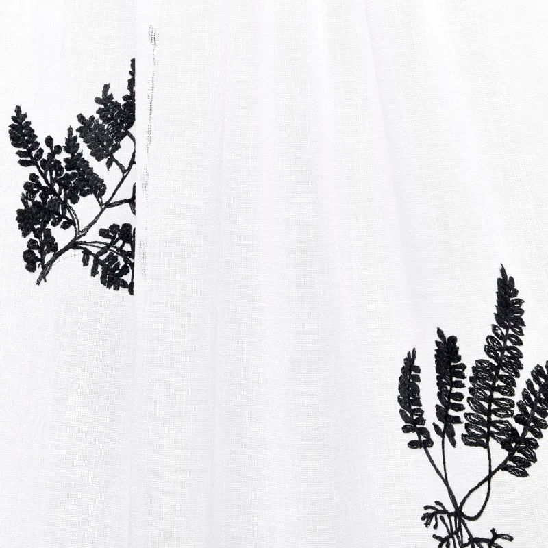 Black Sheer Polyester Rod Pocket Curtain Panels, Set of 2