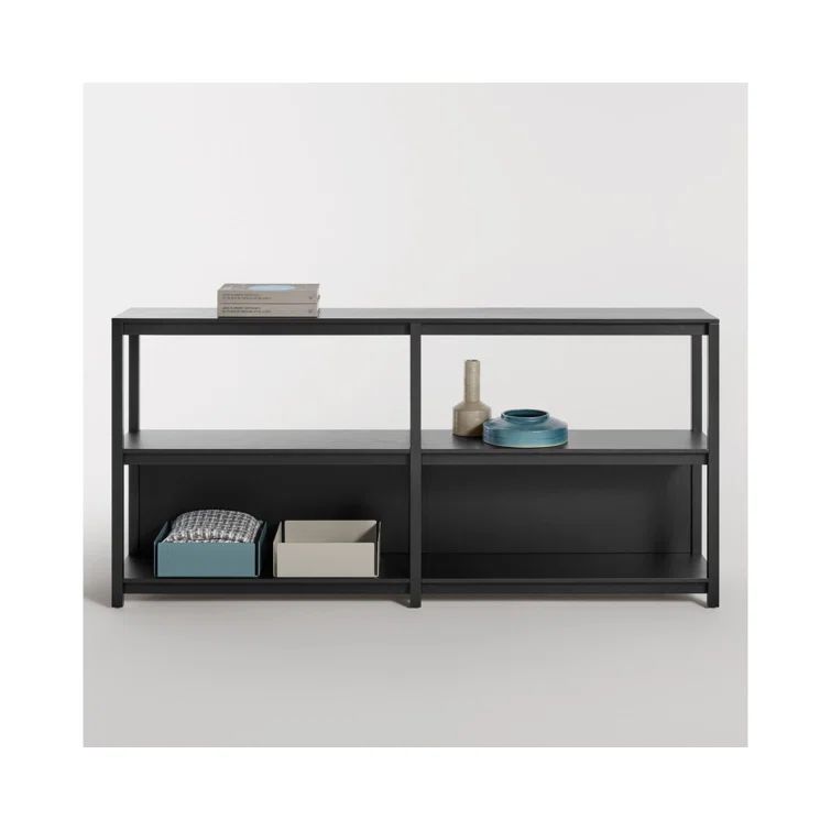 Black Oak 2-Shelf Modern Bookcase