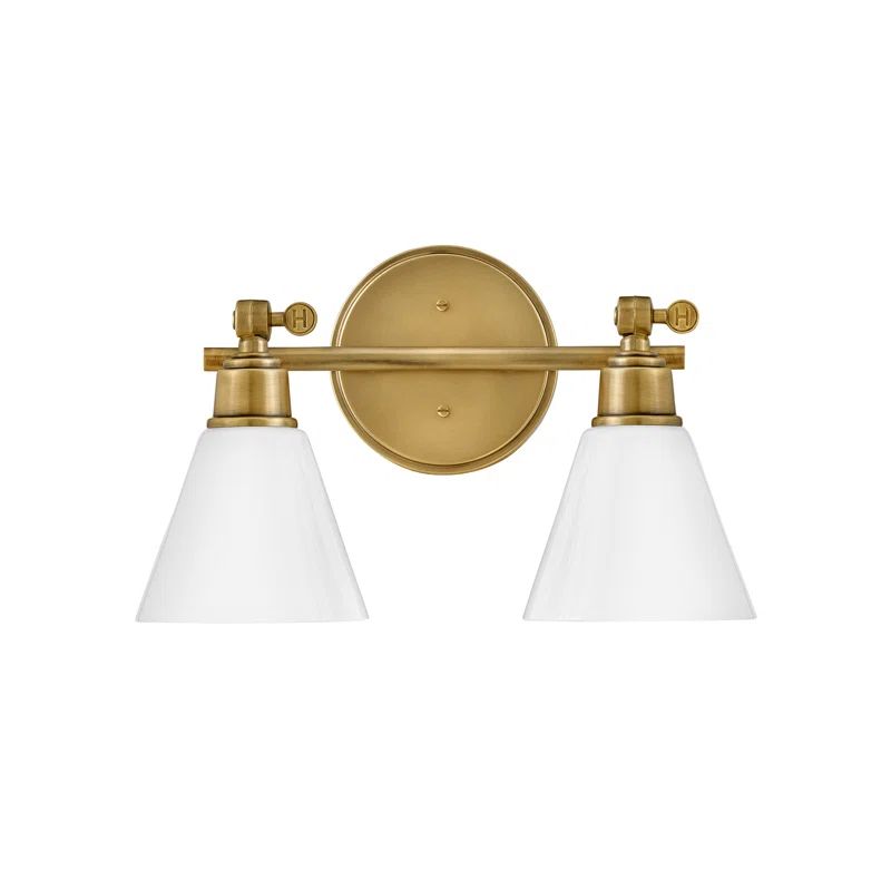 Arti Heritage Brass Adjustable 2-Light Vanity with Cased Opal Glass