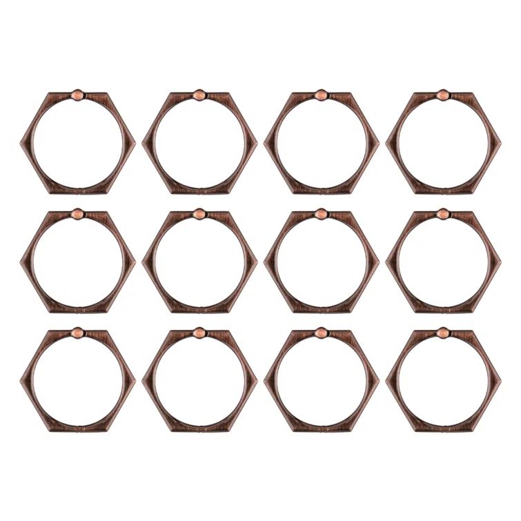 Oil Rubbed Bronze Hexagonal Shower Curtain Hooks Set of 12