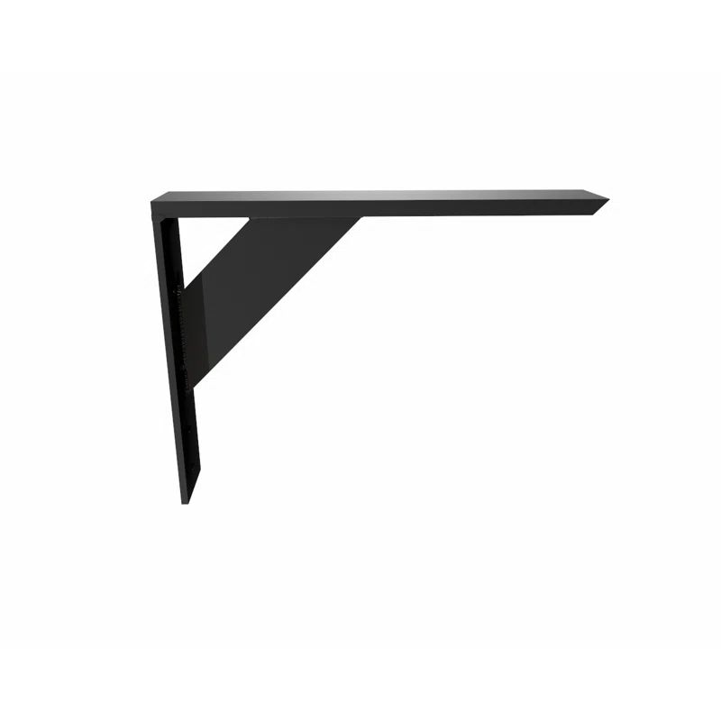 16 in. Black Steel Decorative Shelf Bracket