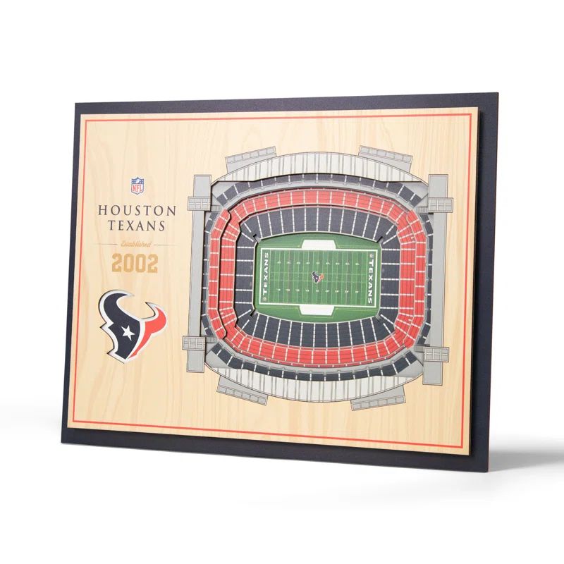 Houston Texans 5-Layer 3D Stadium Wood Wall Art
