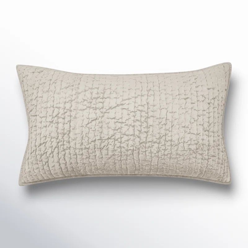 King Size Beige Quilted Polyester Pillow Sham