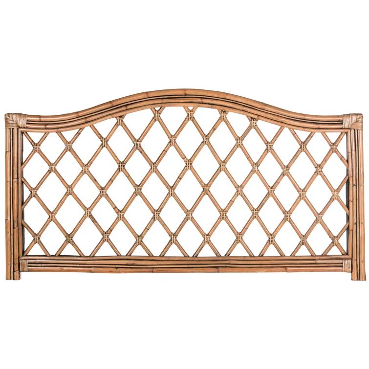 Transitional Full Wicker Headboard in Rich Brown