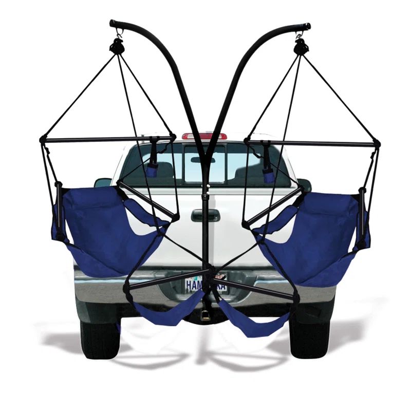 Midnight Blue Aluminum Double Hanging Chair Set