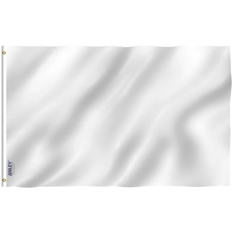 Solid White Polyester Fade Resistant Garden Flag