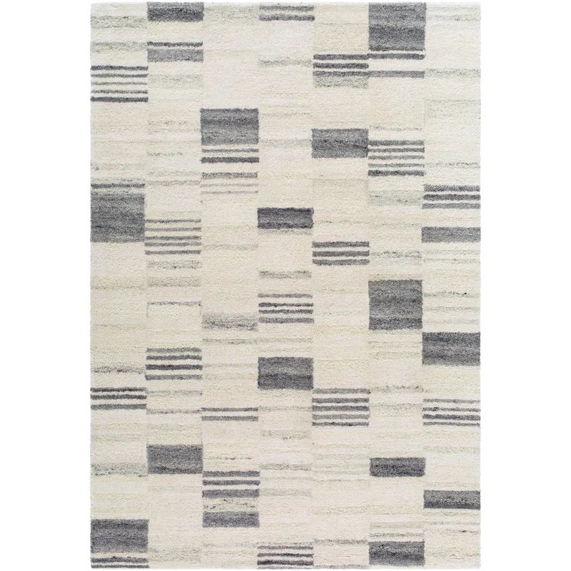 Gray Wool Handmade Rectangular Tufted Area Rug 2' x 3'