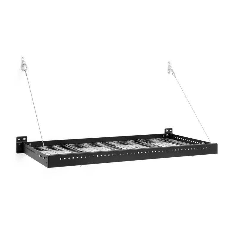 Pro Series Black Steel Wall Mounted Garage Shelf 48" x 24"